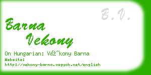 barna vekony business card